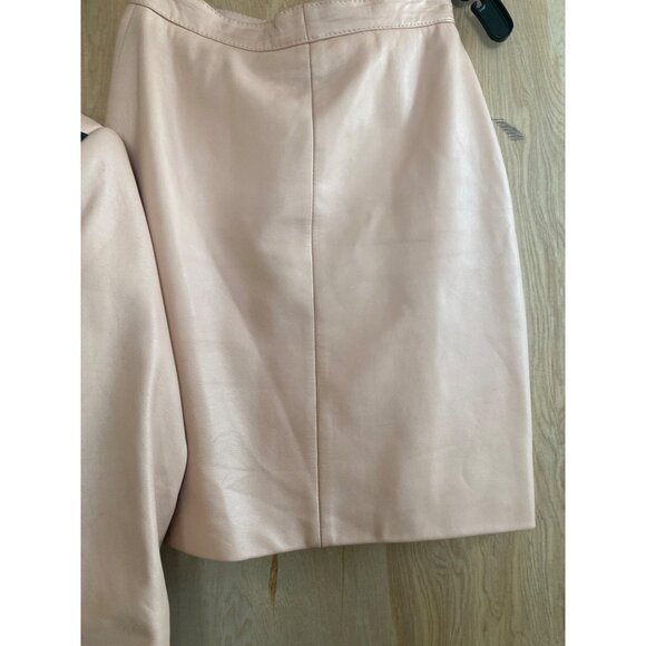 Vintage 1980s Saticci Collection Women's Leather Jacket & Skirt Set Size 4 - Picture 3 of 16